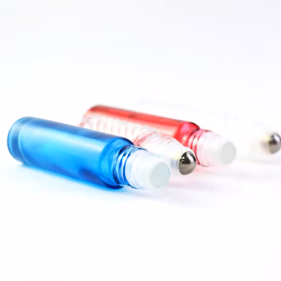 10 ml und 15 ml nachfüllbare Rollflasche aus Glas für ätherische Öle mit Stahlrollerkugel und Bambusdeckel